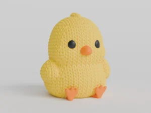 Pollito 3D estilo crochet